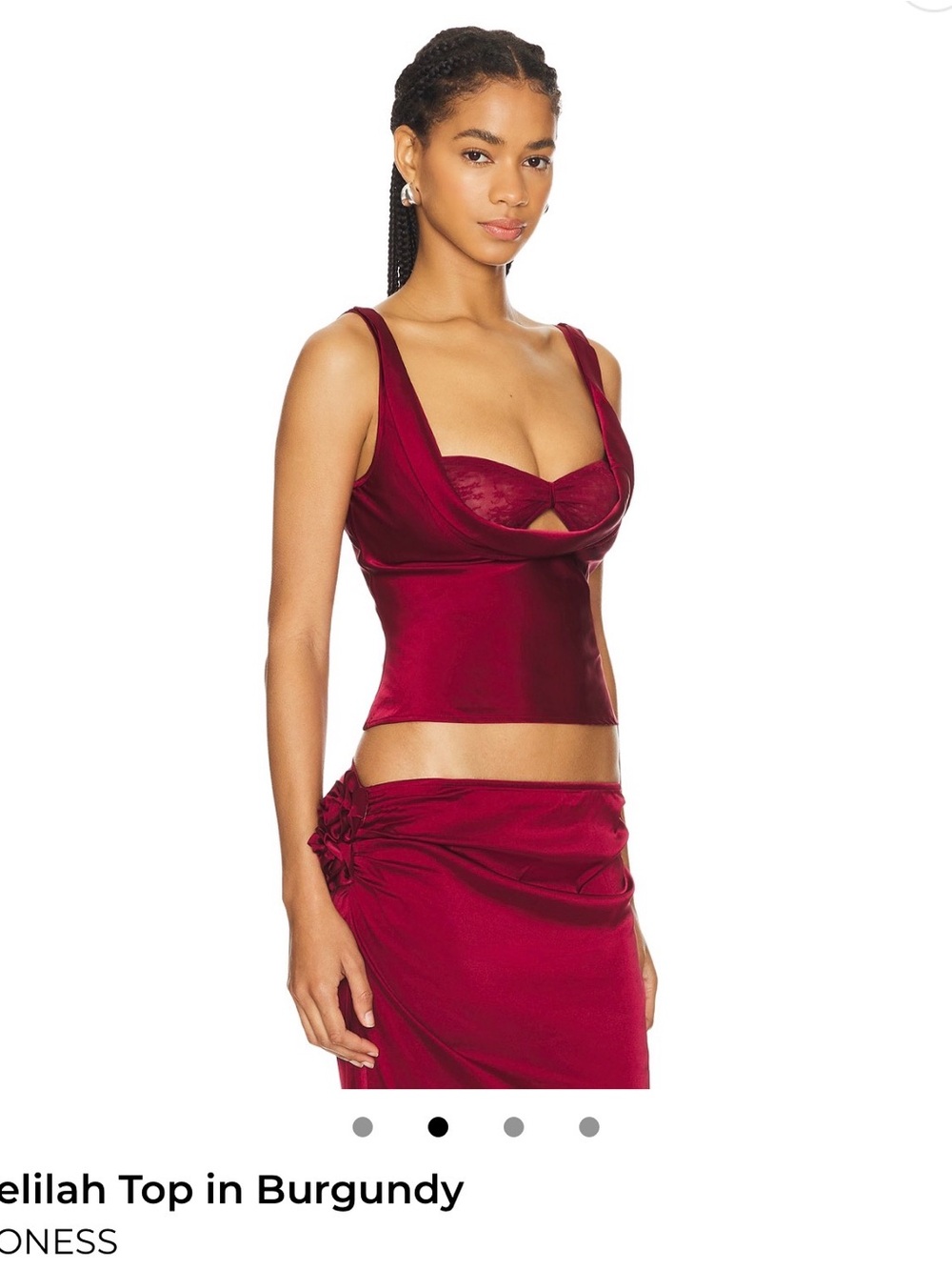 Leilah Burgundy Satin Crop Top